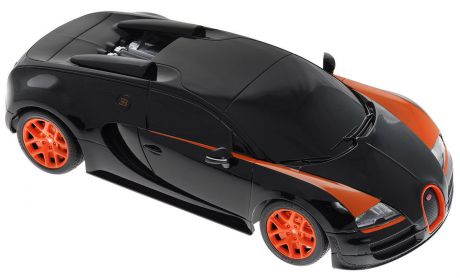 Rastar Радиоуправляемая модель Bugatti Veyron 16.4 Grand Sport Vitesse цвет черный оранжевый масштаб 1:18