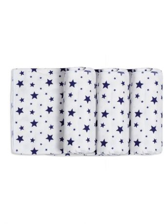 Пеленки для новорожденных фланелевые Чудо-чадо "Звезды", ПТФ06-001, 3 шт., белый