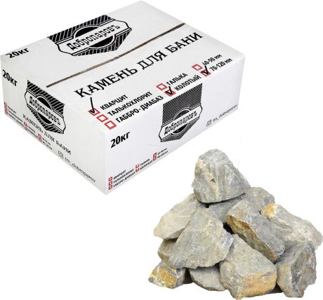 Камень для бани Добропаровъ "Кварцит" колотый, 3294483, 20 кг, фракция 70-120 мм