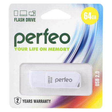 USB Флеш-накопитель Perfeo 64GB C10 белый
