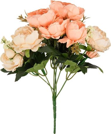 Искуственный цветок Вещицы "Пион", B-YI-37, оранжевый, 30 см