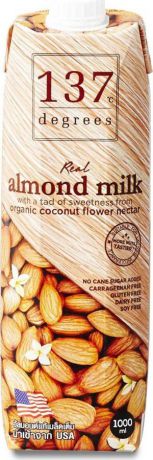 Растительное молоко 137 Degrees Миндальное с нектаром кокосовых соцветий, 1 л