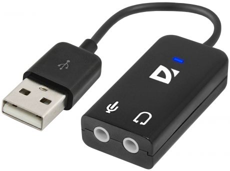 Внешняя USB звуковая карта Defender Audio USB, 63002, черный