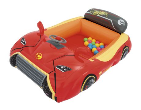 Игровой центр Машина Hot Wheels, 25 шариков, 135*99*43см, Bestway 93404