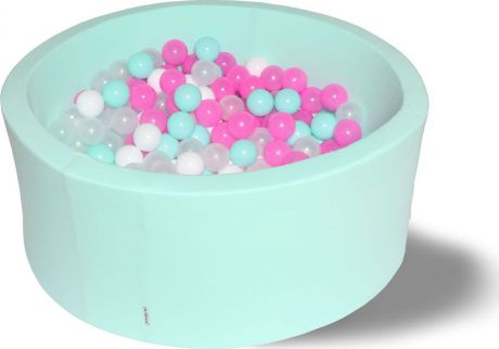 Сухой бассейн Клубничное мороженное Лайт серия выс. h33см с 200 шариками: мят., роз., бел., прозр.