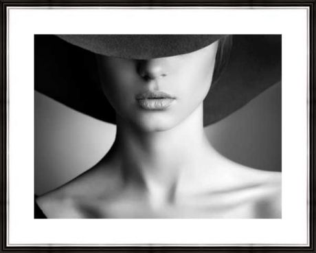 Картина в багете 50x40 см "Дама в шляпе" Экорамка BE-103-302