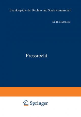 H. Mannheim Pressrecht