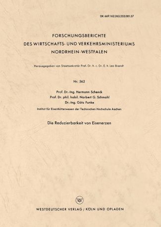 Hermann Schenck Die Reduzierbarkeit Von Eisenerzen