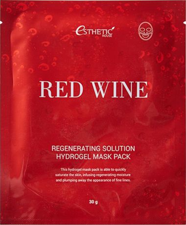 Esthetic House Маска для лица Hydrogel Mask Red Wine Regenerating Solution Красное вино, гидрогелевая, 1 шт - 30 г.