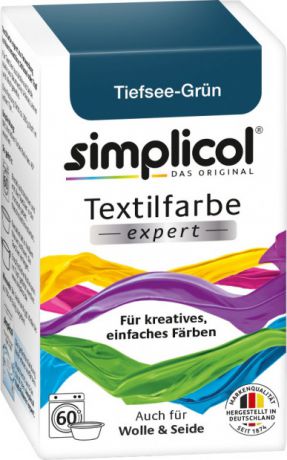 Simplicol Expert Краска для окрашивания шерсти, шелка, хлопка, льна и вискозы, сине-зеленая