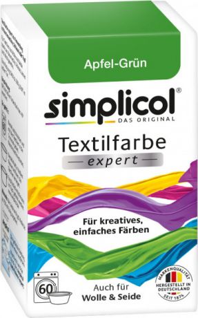 Simplicol Expert Краска для окрашивания шерсти, шелка, хлопка, льна и вискозы, зеленая