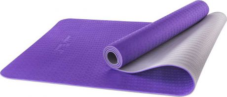 Коврик для йоги STARFIT FM-201, TPE, 173x61x0,5 см, фиолетовый/серый