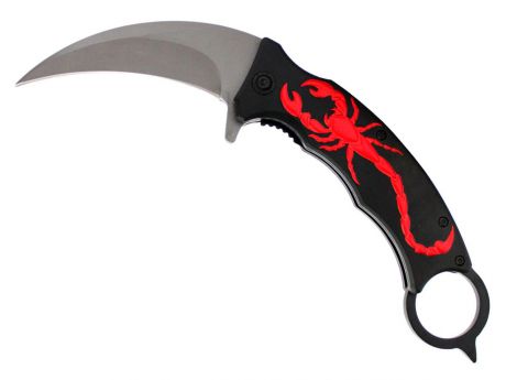 Складной нож "Керамбит", цвет: черный, длина клинка 7.8 см