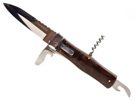 Складной автоматический нож Pirat "Снайпер-2", коричневый, длина лезвия 10.3 см