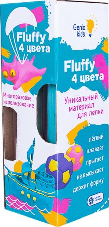 Воздушный пластилин для детской лепки Fluffy 4 цвета