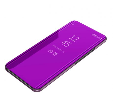 Чехол-книжка MyPads для Xiaomi Redmi Go умный активный с функцией включения и блокировки экрана полупрозрачный с зеркальной поверхностью фиолетовый