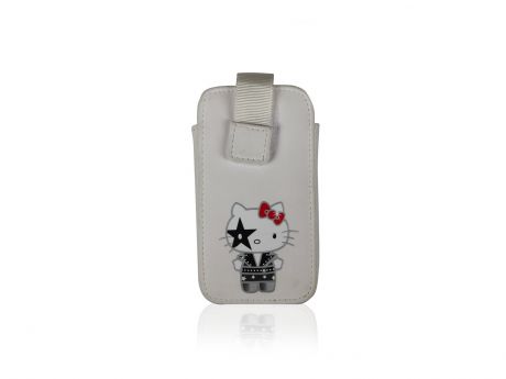 Чехол-карман SBS для iPhone 4/4S (Hello Kitty Kiss, белый)