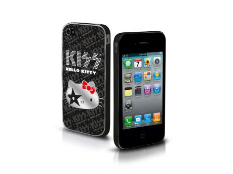 Чехол SBS жесткий для iPhone 4/4S (Hello Kitty Kiss, черный)