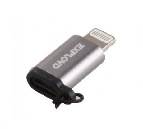 Переходник Apple Lightning - micro USB, Exployd EX-AD-273, серебристый