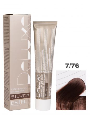 Краска-уход DE LUXE SILVER для окрашивания волос ESTEL PROFESSIONAL 7/76 русый коричнево-фиолетовый 60 мл