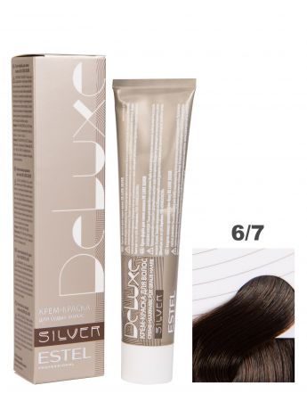 Краска-уход DE LUXE SILVER для окрашивания волос ESTEL PROFESSIONAL 6/7 темно-русый коричневый 60 мл