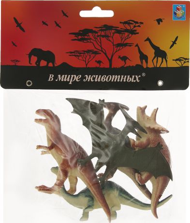 Игровой набор 1TOY В мире животных Динозавры, Т53861, 21 см, 5 шт