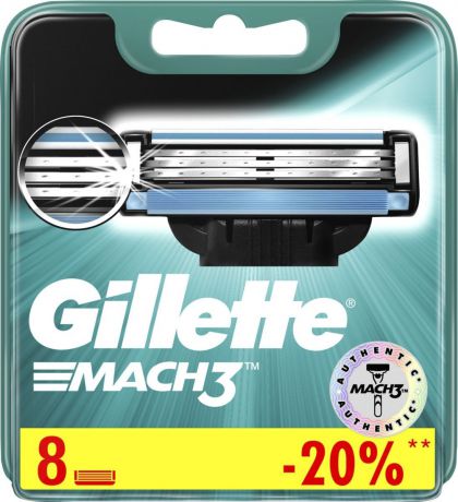 Gillette Сменные кассеты Mach 3 8 шт