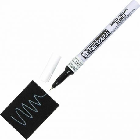 Маркер Sakura Pen-Touch, тонкий стержень 0.7 мм, цвет: белый
