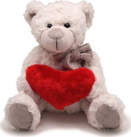 Magic Bear Toys Мягкая игрушка Мишка Сэмюэл в шарфе с сердцем 28 см