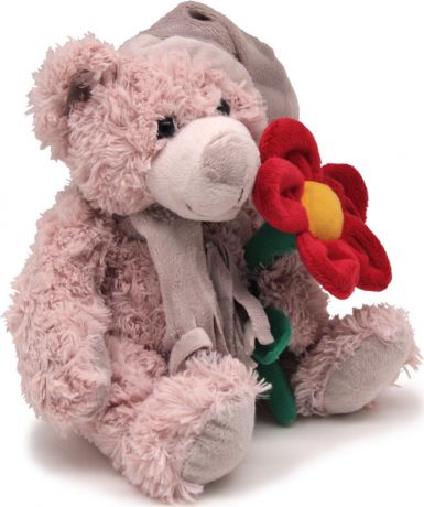 Magic Bear Toys Мягкая игрушка Мишка Дилан в шапке и шарфе с цветком 23 см
