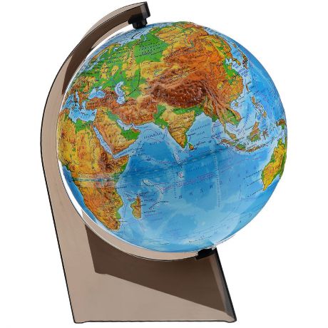 Глобусный мир Глобус с физической картой, рельефный, на треугольной подставке, диаметр 21 см
