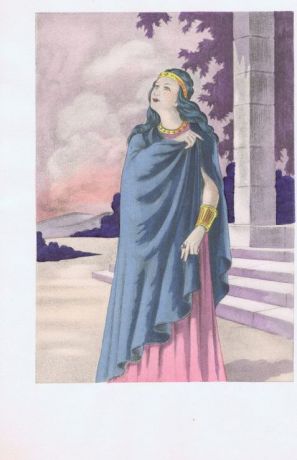 Гравюра. Умберто Брунеллески. Женщина в струящихся одежда. Офсетная литография, пошуар. Франция, Париж, 1948 год