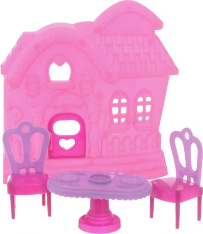 ABtoys Мебель для кукол Домик цвет розовый