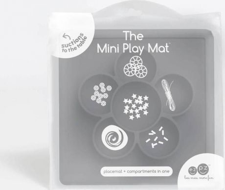 Тарелка силиконовая Ezpz Mini Play Mat (графит)