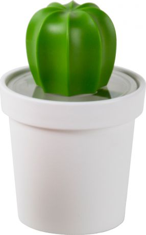 Емкость для хранения Qualy Cacnister с ложкой, белая с зеленым