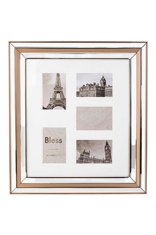 Рамка для 5-ти фото "Французский шарм", 55х60см, фото 10х15см, пластмасса, стекло, серебристо-коричневая