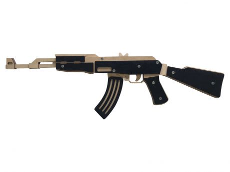 Многозарядный резинкострел АК-47, автоматическая стрельба, 70 см, съемный приклад, черный