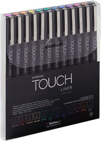 Touch Набор капиллярных ручек Liner 12 цветов 0,1 мм