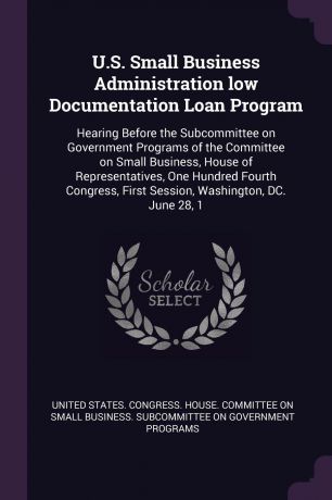 U.S. Small Business Administration low Documentation Loan Program. Hearing Before the Subcommittee on Government Programs of the Committee on Small Business, House of Representatives, One Hundred Fourth Congress, First Session, Washington, DC. Jun...