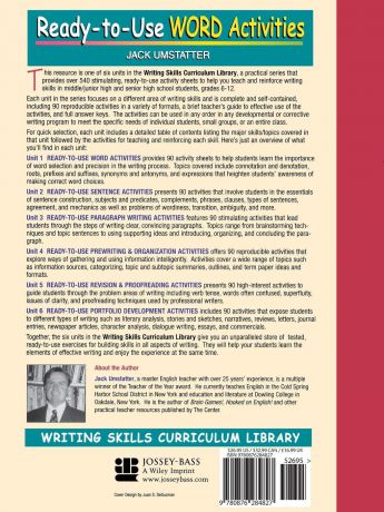 Jack Umstatter, Umstatter Ready-To-Use Word Activities. Unit 1, Includes 90 Sequential Activities for Building Better Word Skills in Grades 6 Through 12