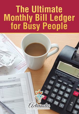 Activinotes The Ultimate Monthly Bill Ledger for Busy People