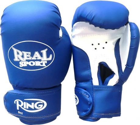 Перчатки боксерские REALSPORT 12 унций, синий