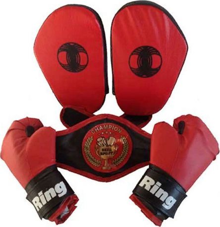 Набор боксерский ЛИДЕР (перчатки, лапы, пояс чемпиона)