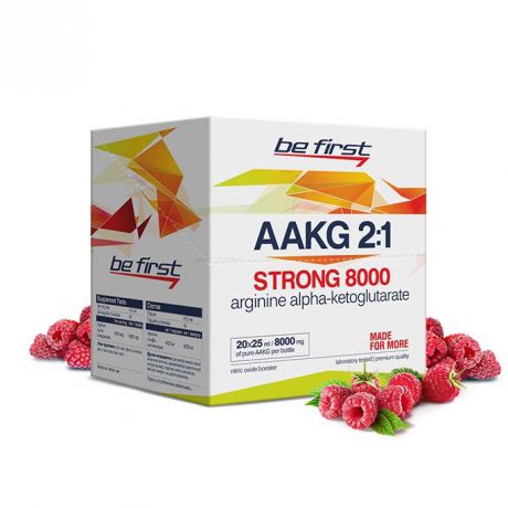 Аргинин Be First Arginine AKG Strong 8000 мг 20 ампул, малина