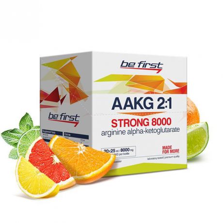 Аргинин Be First Arginine AKG Strong 8000 мг 20 ампул, цитрусовый микс