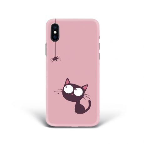 Чехол Mitya Veselkov "Кошка и паучок" для Apple iPhone X, IP10.MITYA-023, розовый