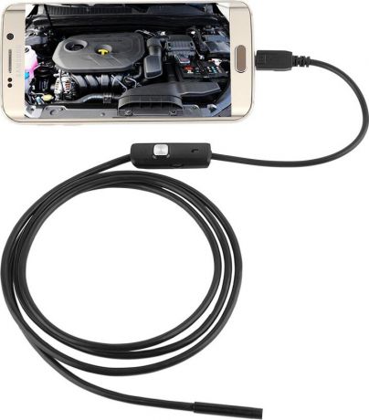 Эндоскоп для смартфона водонепроницаемый с подсветкой 1м InnoZone 480P 7мм