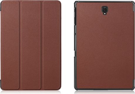 Чехол-обложка MyPads для Samsung Galaxy Tab A 10.5 SM-T590 SM-T595 (2018) тонкий умный кожаный на пластиковой основе с трансформацией в подставку коричневый