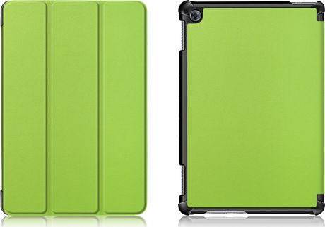 Чехол-обложка MyPads для Huawei MediaPad M5 Lite 10 (BAH2-L09/W09/AL10) тонкий умный кожаный на пластиковой основе с трансформацией в подставку зеленый
