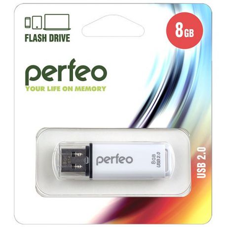 USB Флеш-накопитель Perfeo 8GB C13 белый